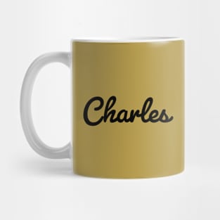 Charles Cursive Script Typography Black Text Mug